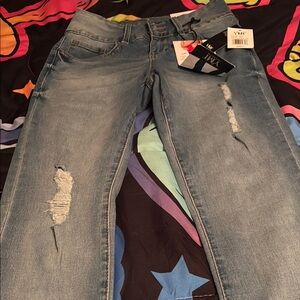 YMI Women's Blue Distressed Jeans